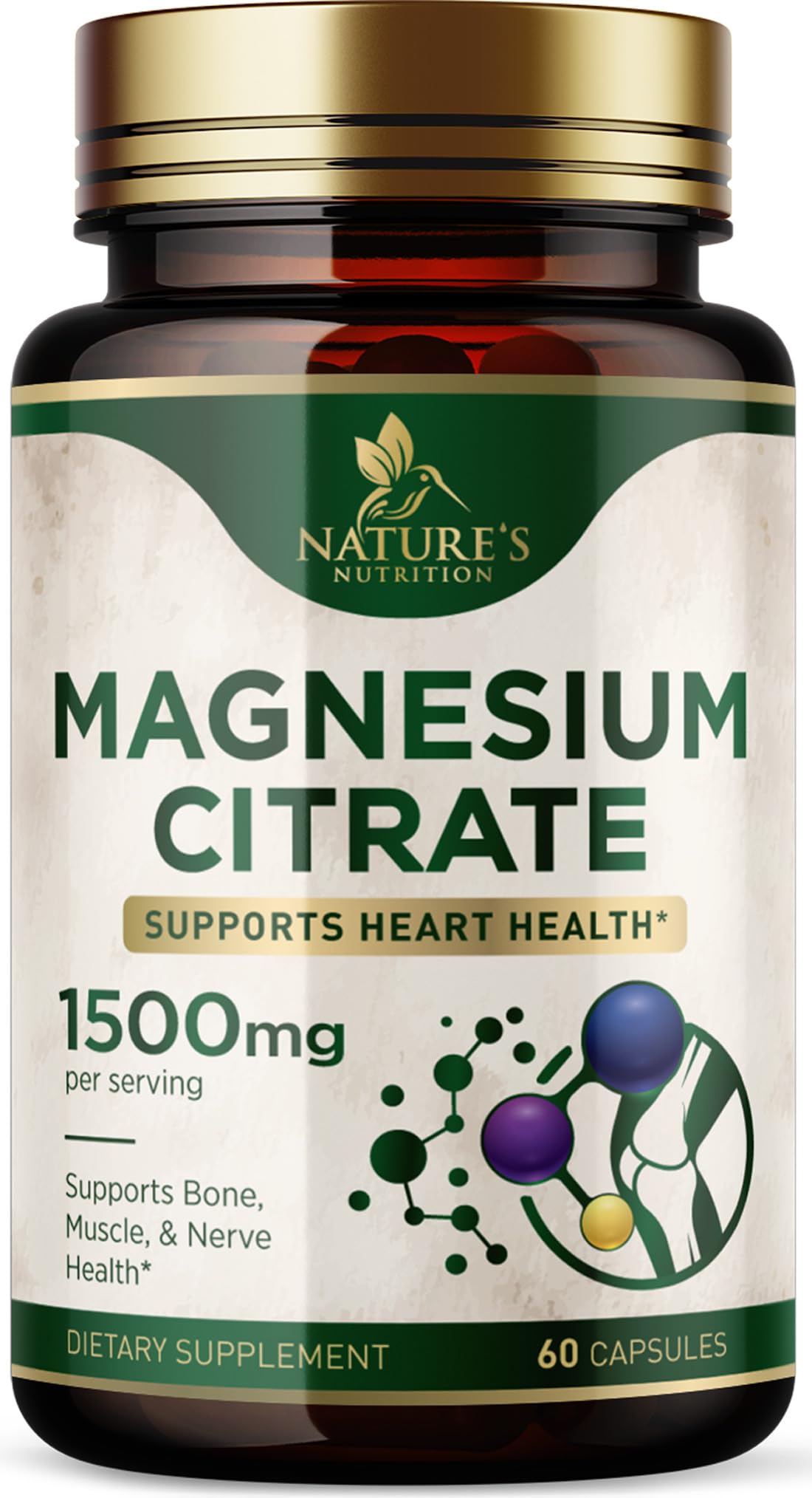 Magnesium Citrate 1000mg Extra Strength Magnesium Supplement for Bone, Muscle, Nerves & Heart Health Support, Natural Magnesium for Constipation, Calm & Relaxation Support, USA Bottled - 120 Capsules — Amazon image 12