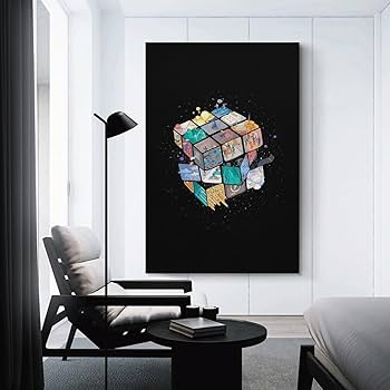 Amazon.co.jp: 絵画 カラールービックキューブインテリア 絵画