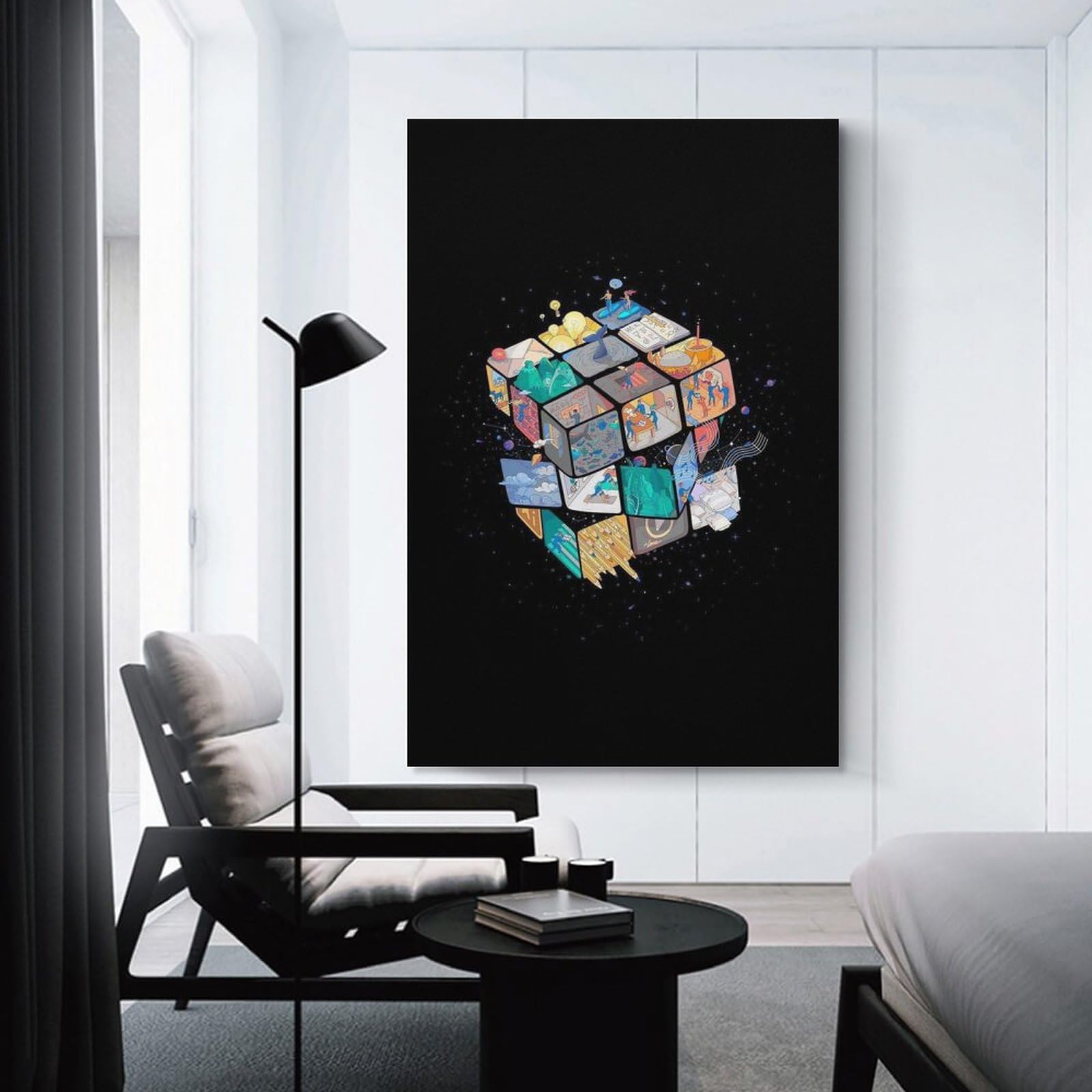 Amazon.co.jp: 絵画 カラールービックキューブインテリア 絵画