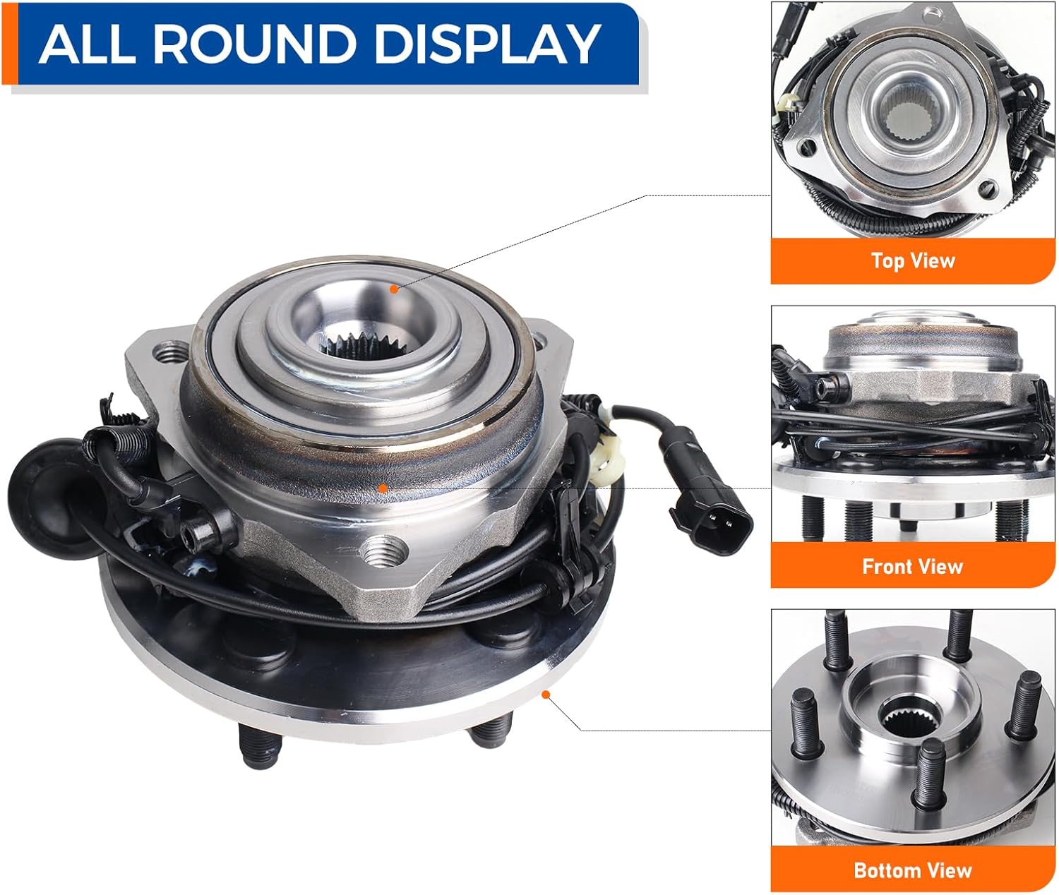 PAROD Pair 513176 513177 Front Driver Passenger Wheel Hub and Bearing Assembly Compatible with 2002-2007 Jeep Liberty 5 Lugs w/ABS