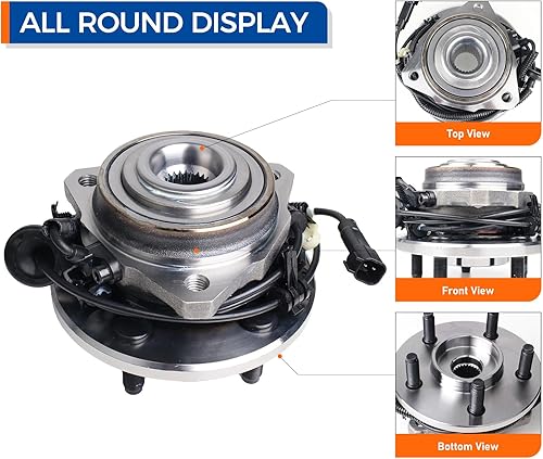 Miniatura 2 de PAROD Par 513176 513177 - Conjunto de cubo de rueda del pasajero delantero y rodamiento compatible con Jeep Liberty 5 lengüetas con ABS 2002-2007