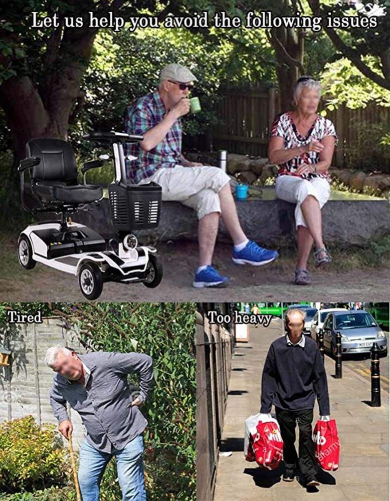 Silla de Ruedas Ligera, Ruedas Dgpoad Ligeras Scooter eléctrico para Adultos Scooter de Movilidad Eléctrica Scooter de Viaje para Personas Mayores de Servicio Pesado, Plegable, pasamanos que se Pued