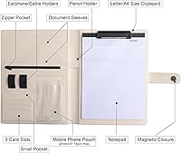 Vista 3 de Portafolio de negocios de 12.8 x 9.6 pulgadas, el teléfono inteligente se puede utilizar en organizador de documentos, carpeta de archivos