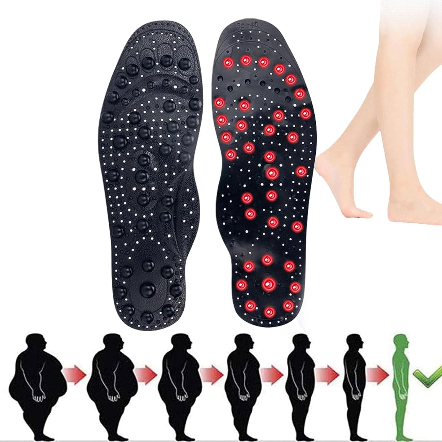 Gfouk Titanvein Far Infrared Tourmaline Acupressure Insoles