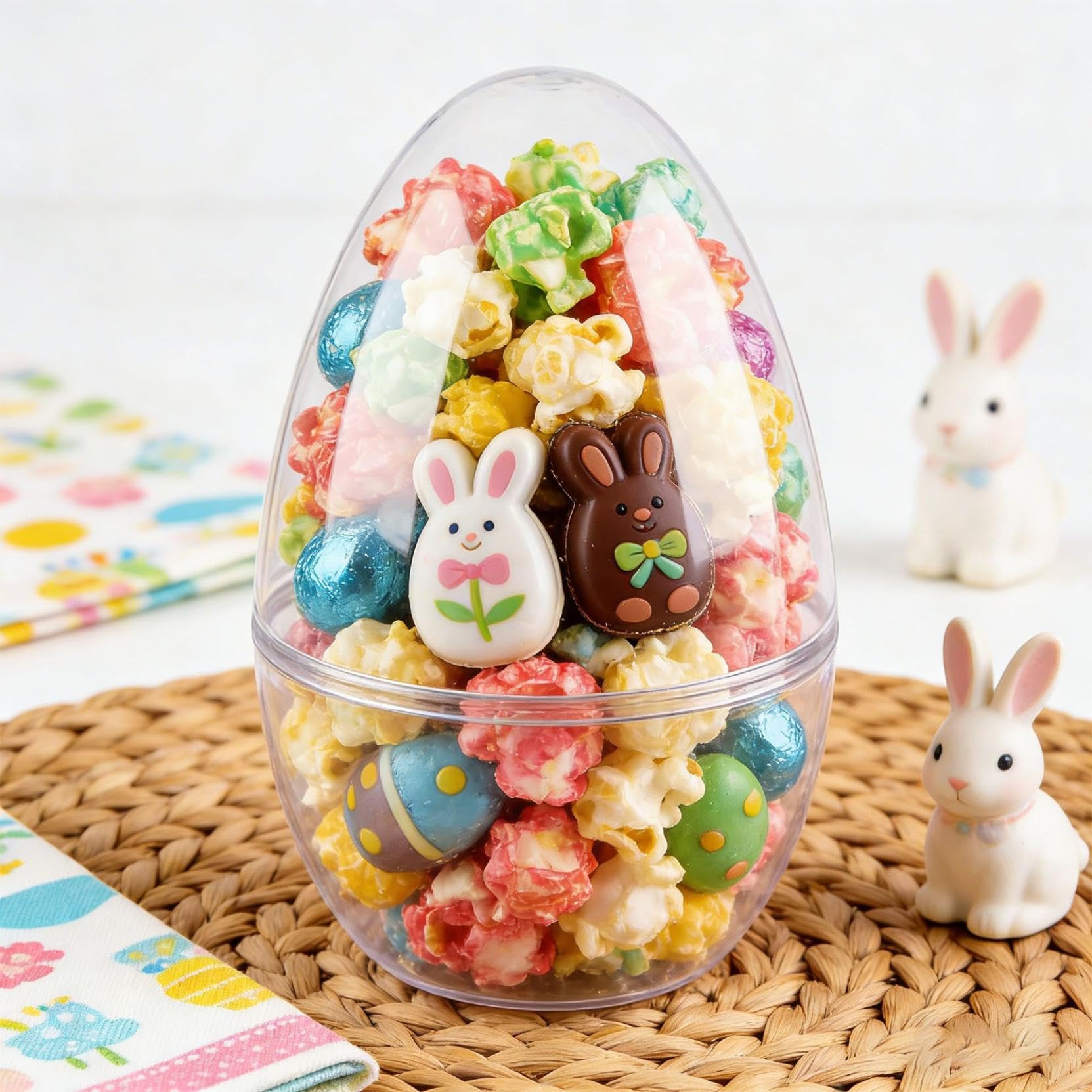 30,5 cm klare befüllbare Ostereier, transparente leere Jumbo-Muscheln, riesige Kunststoffeier, leere Kunststoffbehälter, lackierbares Handwerk für 