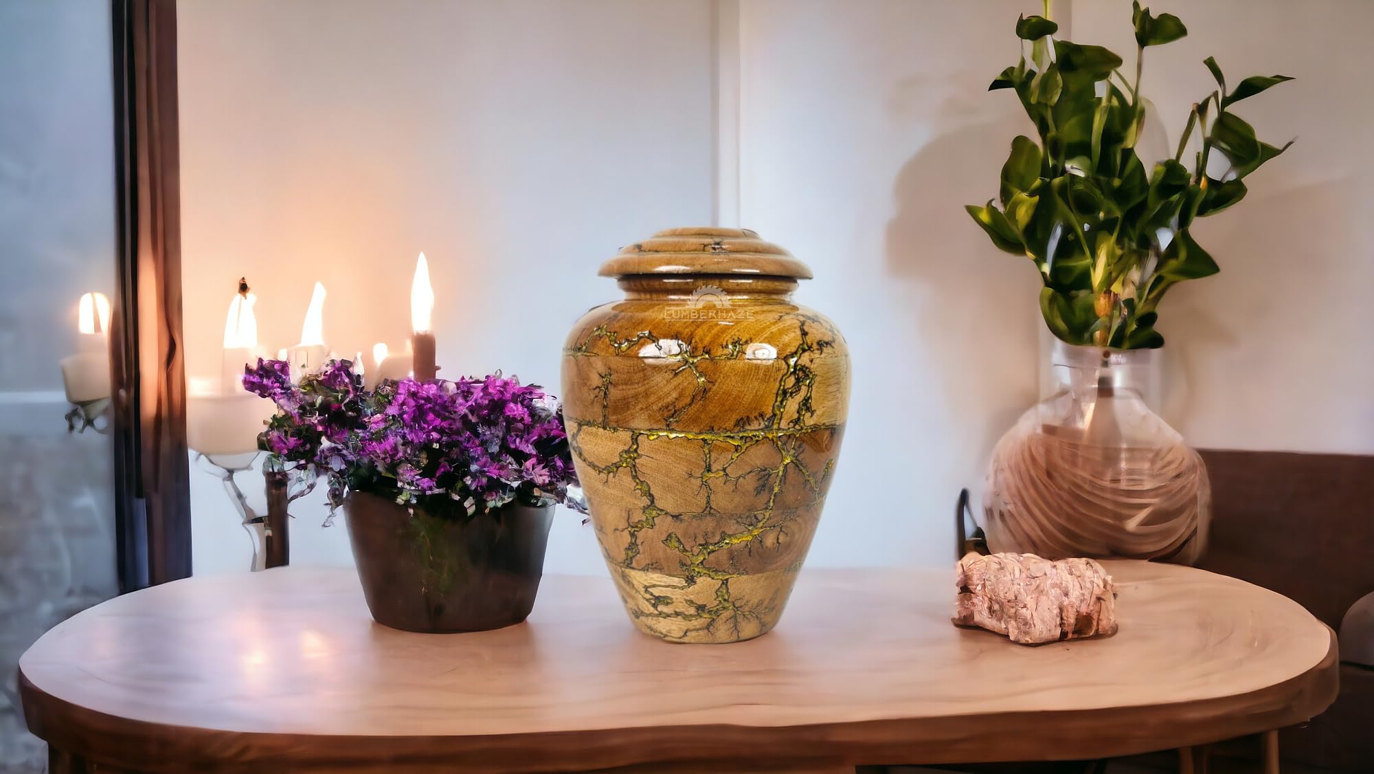 Holzurne für Asche Erwachsene Männer – Elegante Urnen für menschliche Asche – Erinnerungsbox für Frauen & Männer – Beerdigung, Optionen – Mini & kleine Beerdigungs-Schatullen Glas Urnen (Gold
