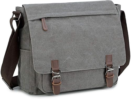Bolsa de mensajero para hombre, estilo retro, de lona, casual, maletines para laptop, para 13.3 y 15.6 pulgadas