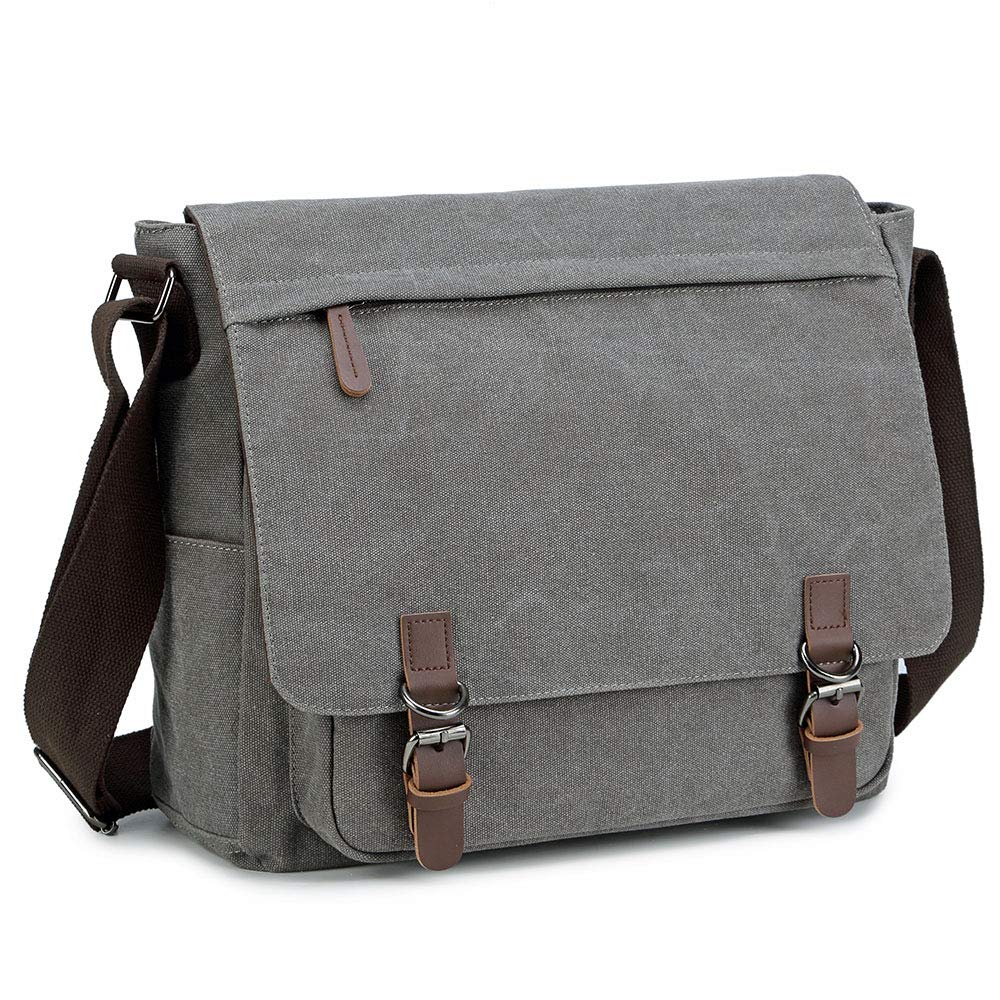 Messenger Bag for Men Retro, Canvas Satchel casual Briefcases Laptop Bag fit 13.3 15.6 Inch
