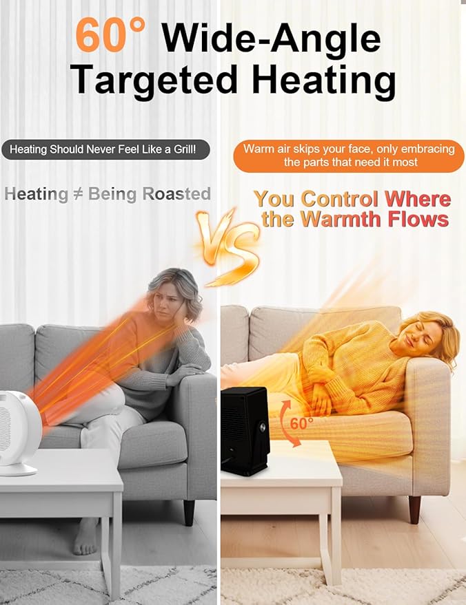 Calefactor Eléctrico Portátil Cerámico PTC con Calentamiento Rápido miniatura 5