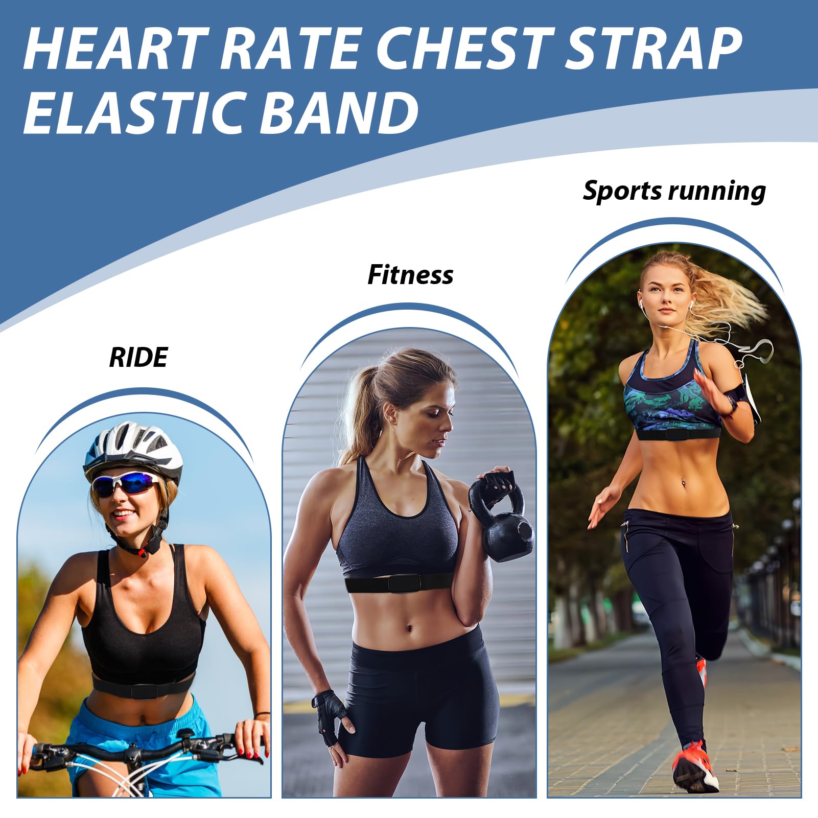 Ersatzgurt für ANT+ und Bluetooth Brustgurt Polar H9- Kompatibel mit Coospo, Wahoo - Universelle Größe M-XL (65cm bis 95cm) - Zuverlässige Herzfrequenzüberwachung für Walken Joggen Langstrecke