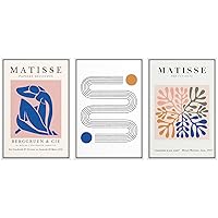 SIGNWIN 3 Piece Framed Canvas Wall Art Blue Nude by Henri Matisse Canvas Prints Home Artwork Decoration for Living Room,Bedroom - 16