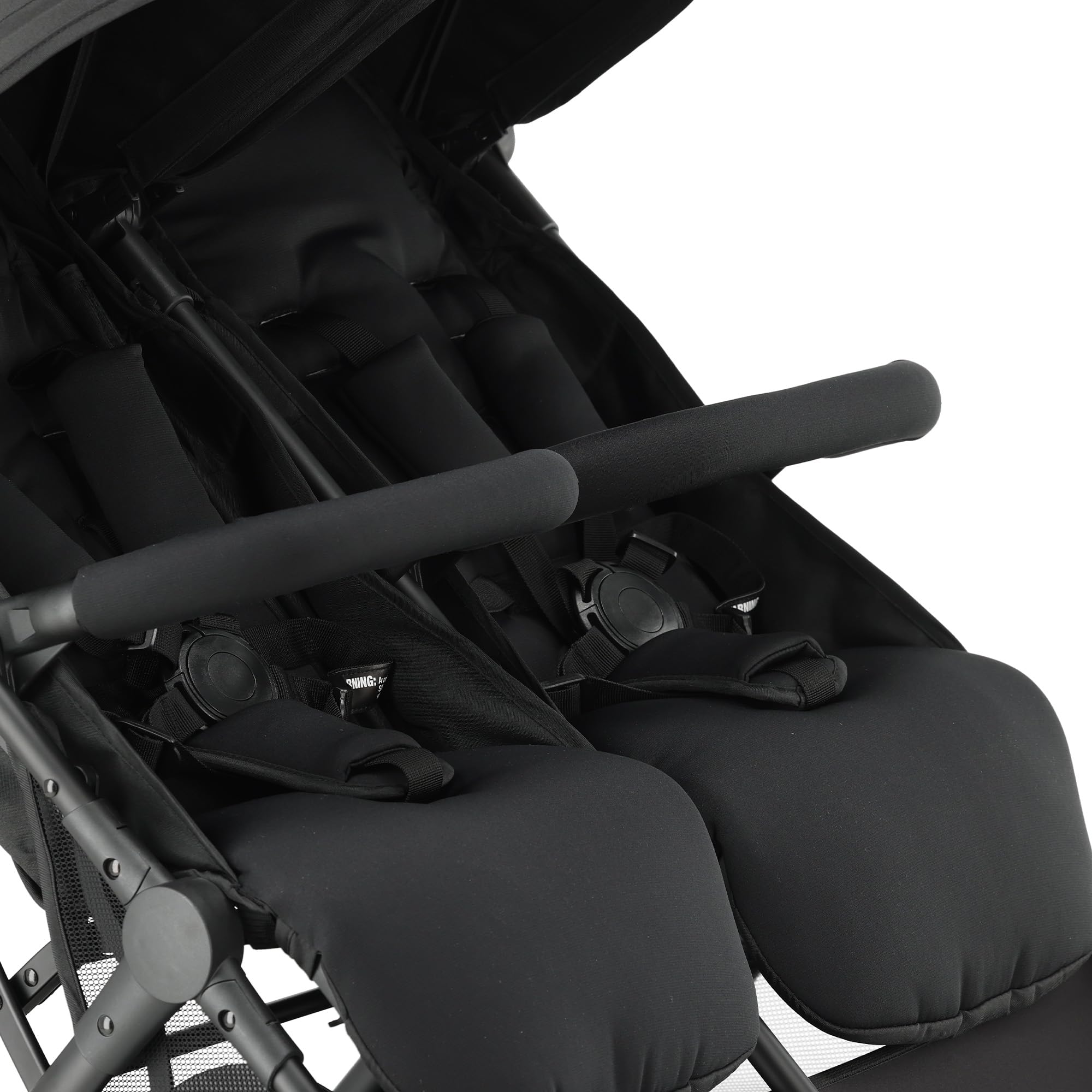 Tess Doppel-Kinderwagen Geschwisterwagen ab Geburt bis 4 Jahre 22 kg leicht zusammenklappbar freistehend großer Staukorb inkl. Regenverdeck Schwarz