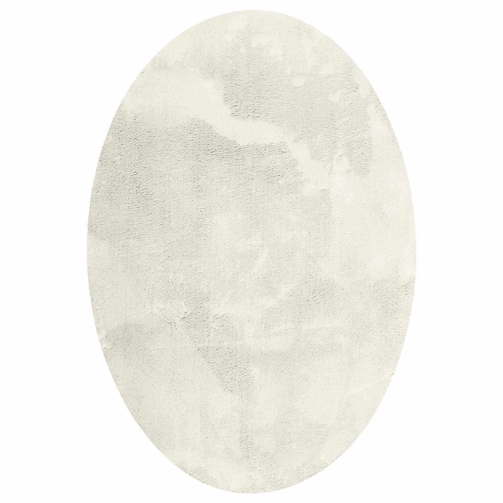 Tapis en polyester crème HUARTE texture douce haut de gamme ovale
