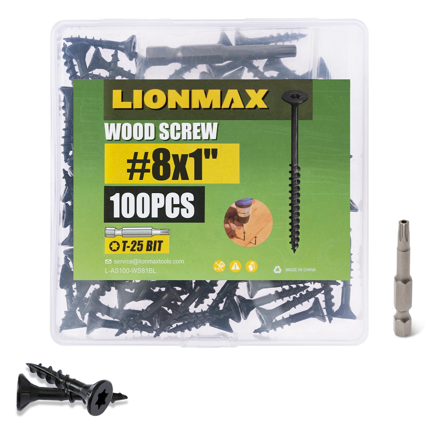 LIONMAX Deck Screws - 300 Pack, 1-1/2 Inch -21 LIONMAX Deck Screws - 300 Pack, 1-1/2 Inch -21