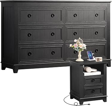 Joaxswe Farmhouse Dresser and Nightstand Set 2 for Bedroom