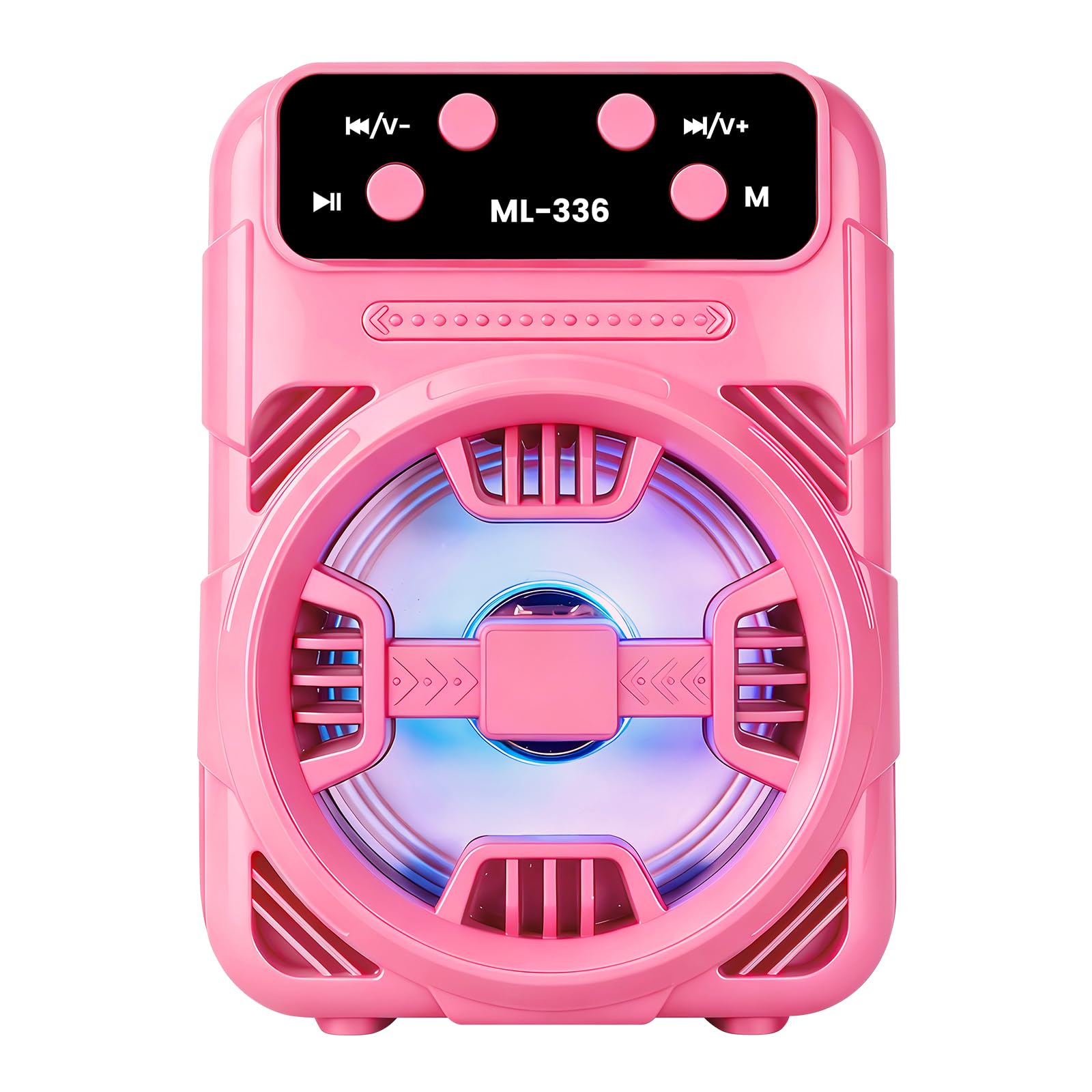 ottosing Portable Bluetooth Speaker, FM Radio, 5W Stereo Sound, USB/TF Card Playback, Compact Outdoor Wireless Speaker for Parties/Daily Use/Giving as a Gift (Pink)