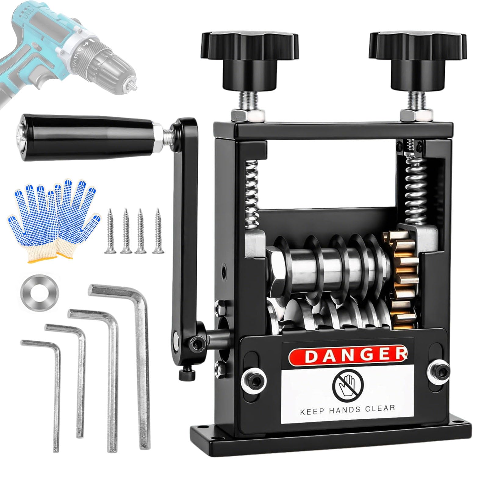 Caossuixin Wire Stripper, Cable Stripper Machine with 6 Channel & 5 Blades, Electric Wire Stripping Tool for 3-17mm Cable