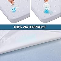 Vista 8 de Protector de colchón para cuna de bebé, 36.5 x 25 x 2 pulgadas, colchón de espuma viscoelástica de gel de doble cara con funda suave extraíble