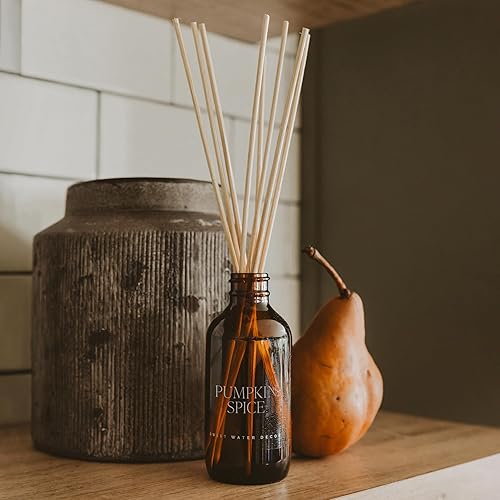 Miniatura 4 de Sweet Water Decor Amber Reed Diffuser Set  Pumpkin Spice Scent Pumpkin, Cloves, Buttercream, Cinnamon, Smoke Embers, and Vanilla