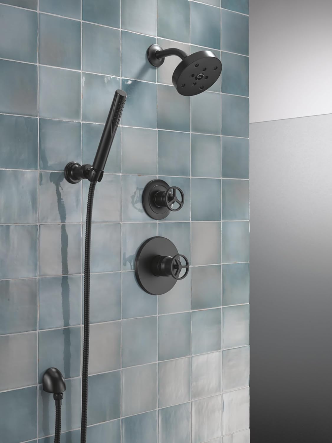 Delta Trinsic 3-Setting Diverter Valve Trim Kit with Wheel Handle, Matte Black Shower Handle Diverter Kit, Matte Black T11858-BL (Valve Not Included)