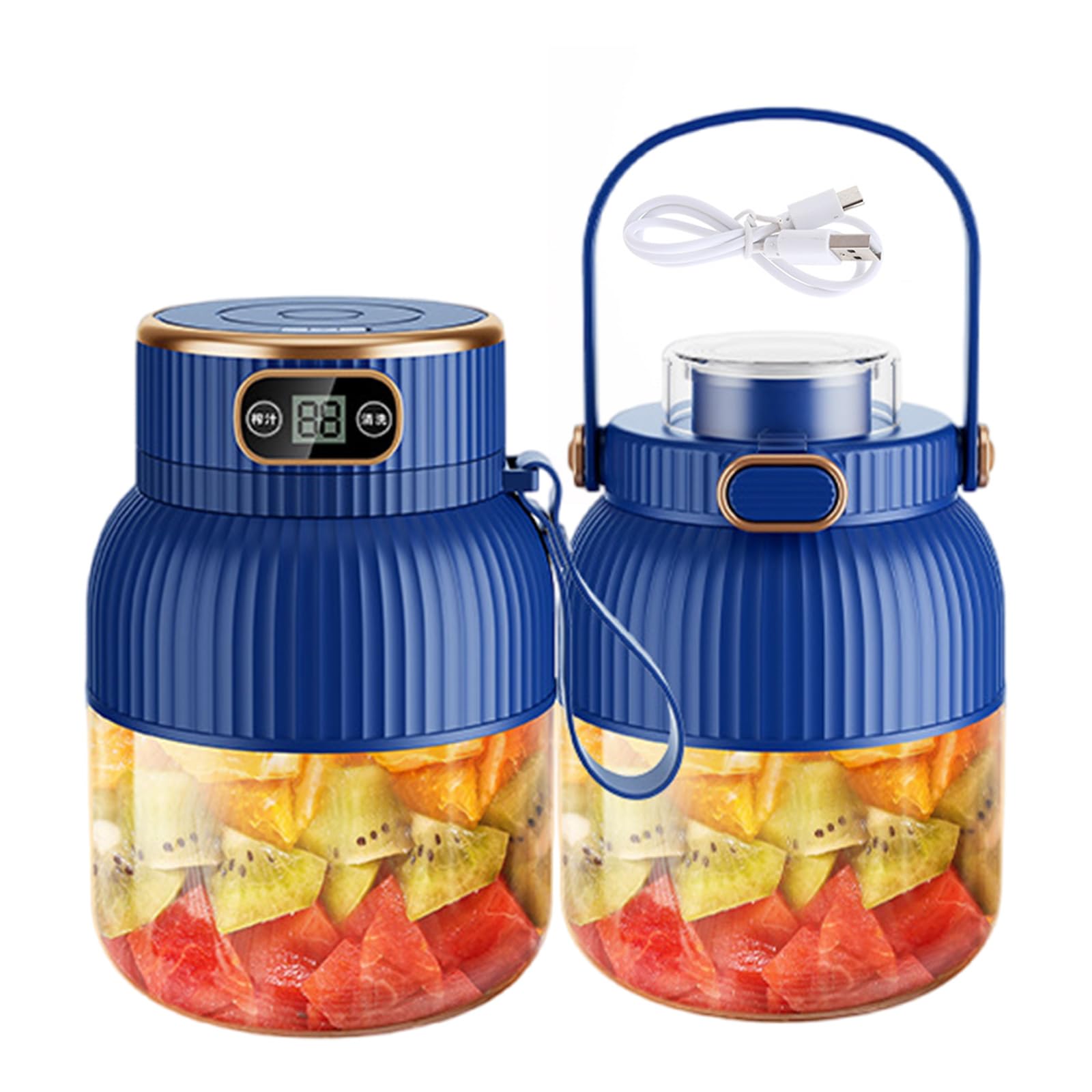 Buxuaaaa Portable USB Rechargeable Juicer Blenders 600ml Capacity Juices Maker Fruit Juicing Cup for Travel and Use Portable Juicer Blenders