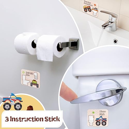 Miniatura 3 de Tabla de entrenamiento para ir al baño para niños pequeños, tabla de orinal de unicornio para niñas (camión monstruo)