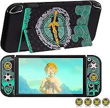 Dockable Protective Case Compatible with Switch OLED 2021, Hard Shell Case Cover for Switch OLED and Joy-Con Controllers with 4 Thumb Grips,Zelda Switch OLED Carrying Case (Zelda tears of The Kingdom)