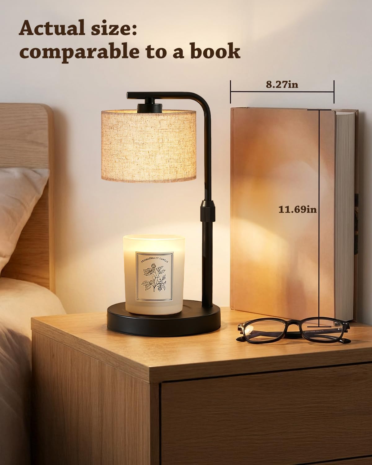 Candle Warmer Lamp with Timer Dimmer, Height Adjustable Electric Candle Lamp Warmer with 2 Bulbs, Birthday Gifts for Women Mom, Gift for Home Decor
