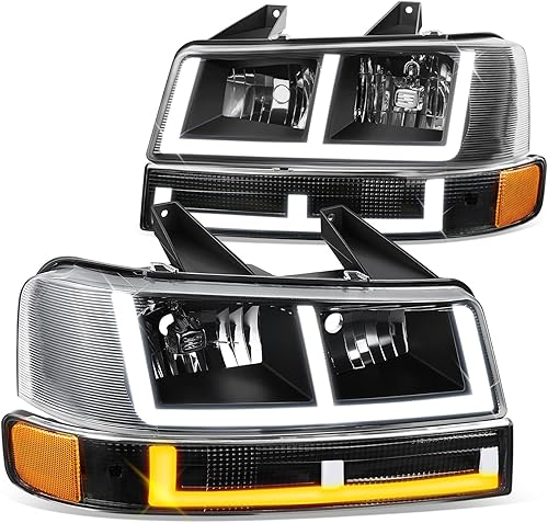 Miniatura 1 de DNA MOTORING E-Style LED DRL Faro delantero + juego de lámparas de estacionamientogiro compatible con 03-14 ExpressSavana 1500, 03-23 ExpressSavana