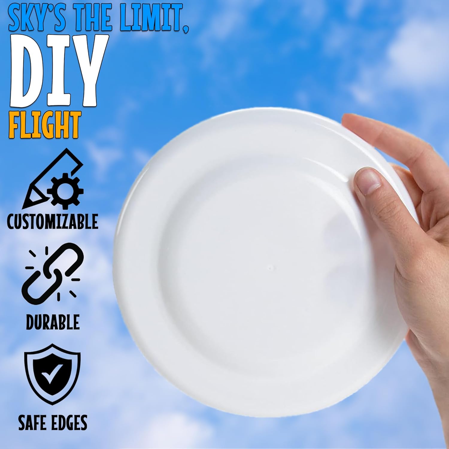 Fun Express DIY Plastic Flying Disks Set of 24 - Party Favors for Kids 8-12 | Arts and Crafts Kit for Kids Ages 4-8 | Bulk Frisbees for Birthday Parties, Classroom Prizes & Creative Activities