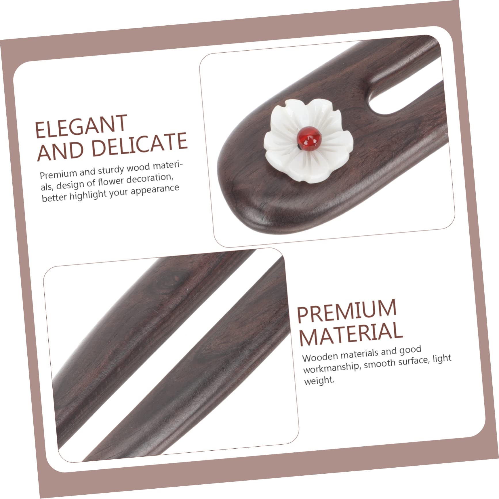 minkissy 5piezas Horquilla De Madera Para Peinados Elegantes Pinza De Cabello Vintage Para Recogidos Accesorio Ligero y Duradero Para Fiestas y Eventos Especiales