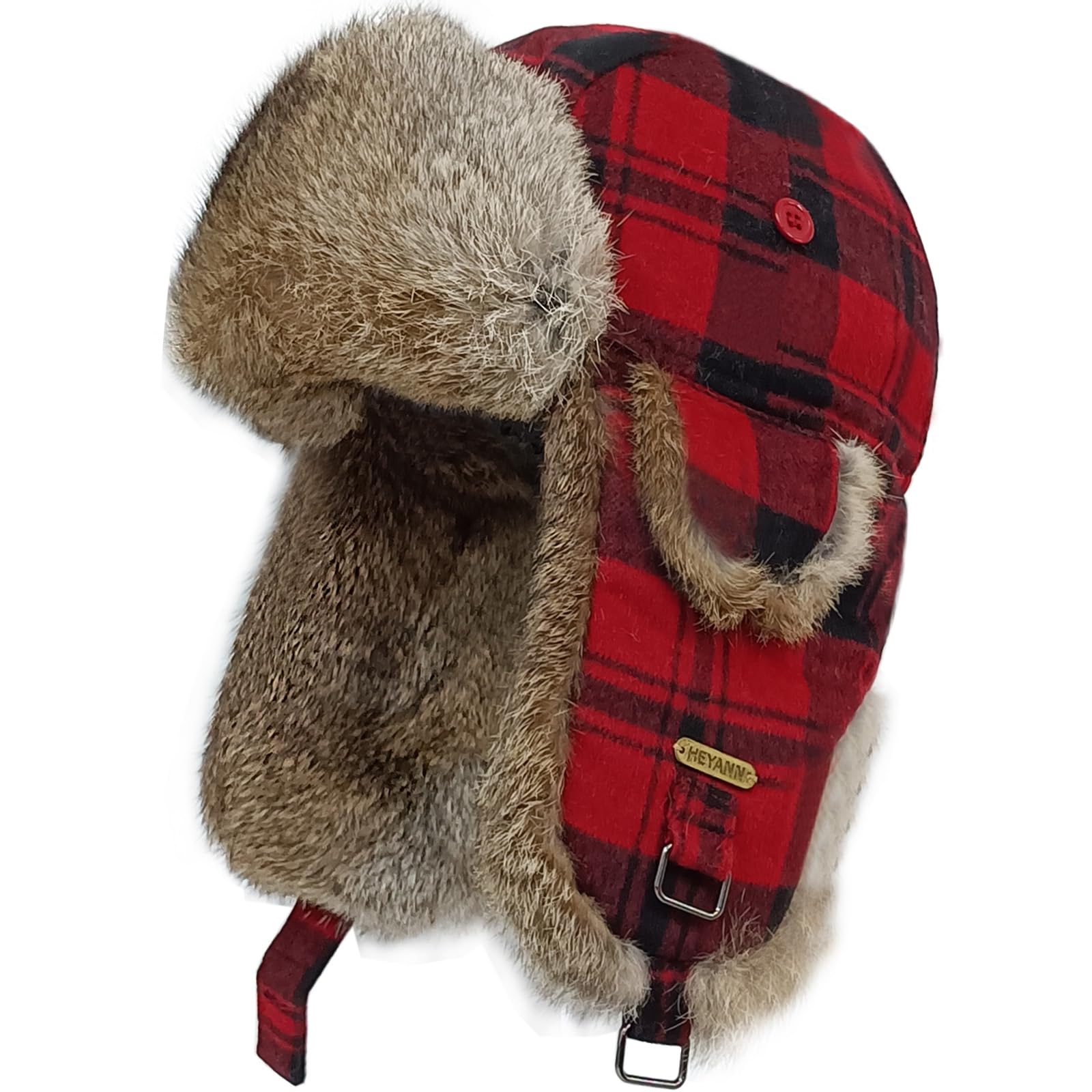 Winter Trapper Hat for Men Women Warm Soft Russian Ushanka Hat Real Rabbit Fur Aviator Bomber Hats Winter Hats with Ear Flaps