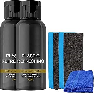 Ouhoe Plastic Refreshing, Plastic Parts Refurbish Agent for Car, Nano Plastic Refreshing Coating, Nano Plastic Refreshing Coating, Quick Restorer (50ml,2 pcs)
