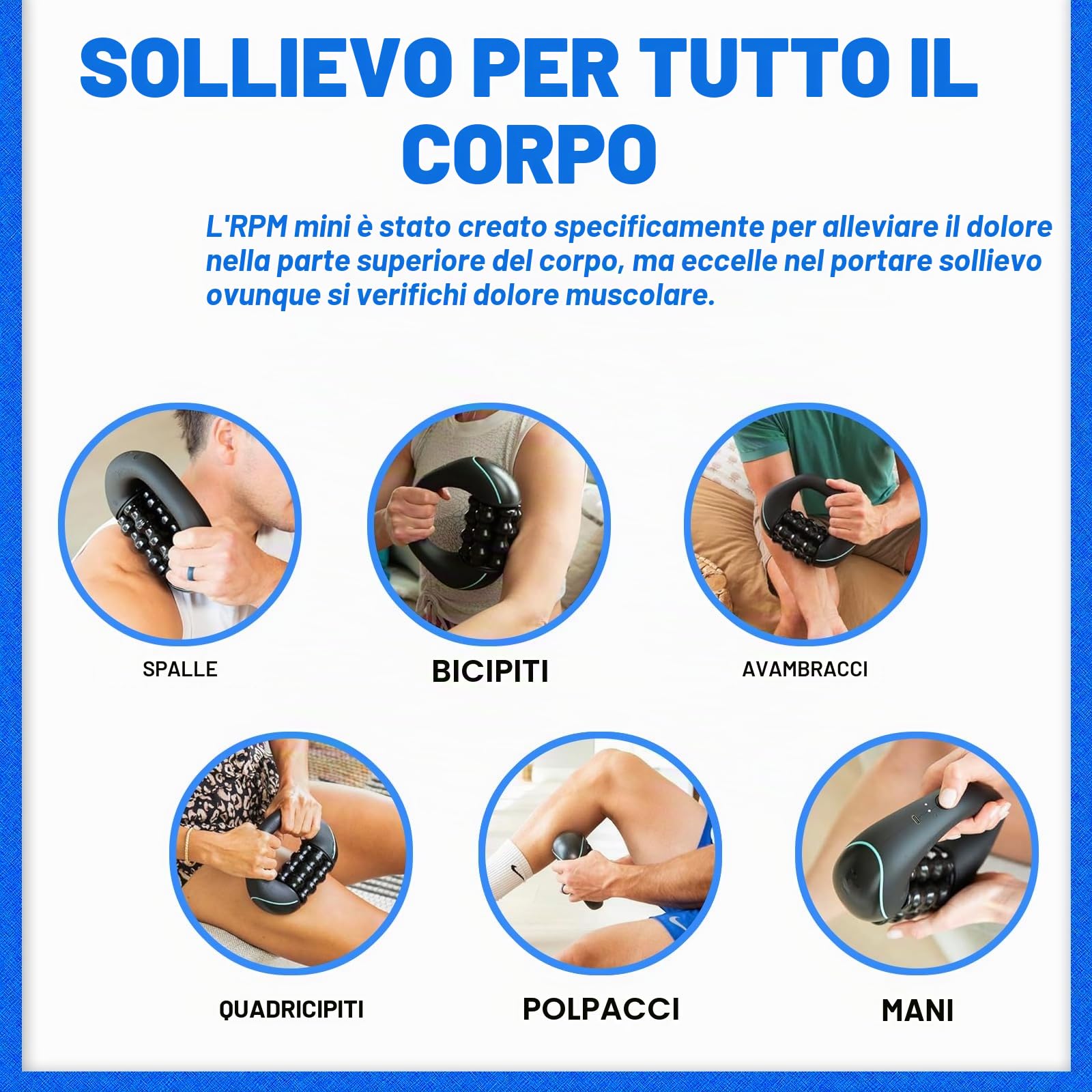 Massaggiatore Elettrico, Tipo a Rullo Massaggiatore Muscolare con 3 Livelli di Intensità, Rullo Massaggio Muscolare per Gli Appassionati di Fitness