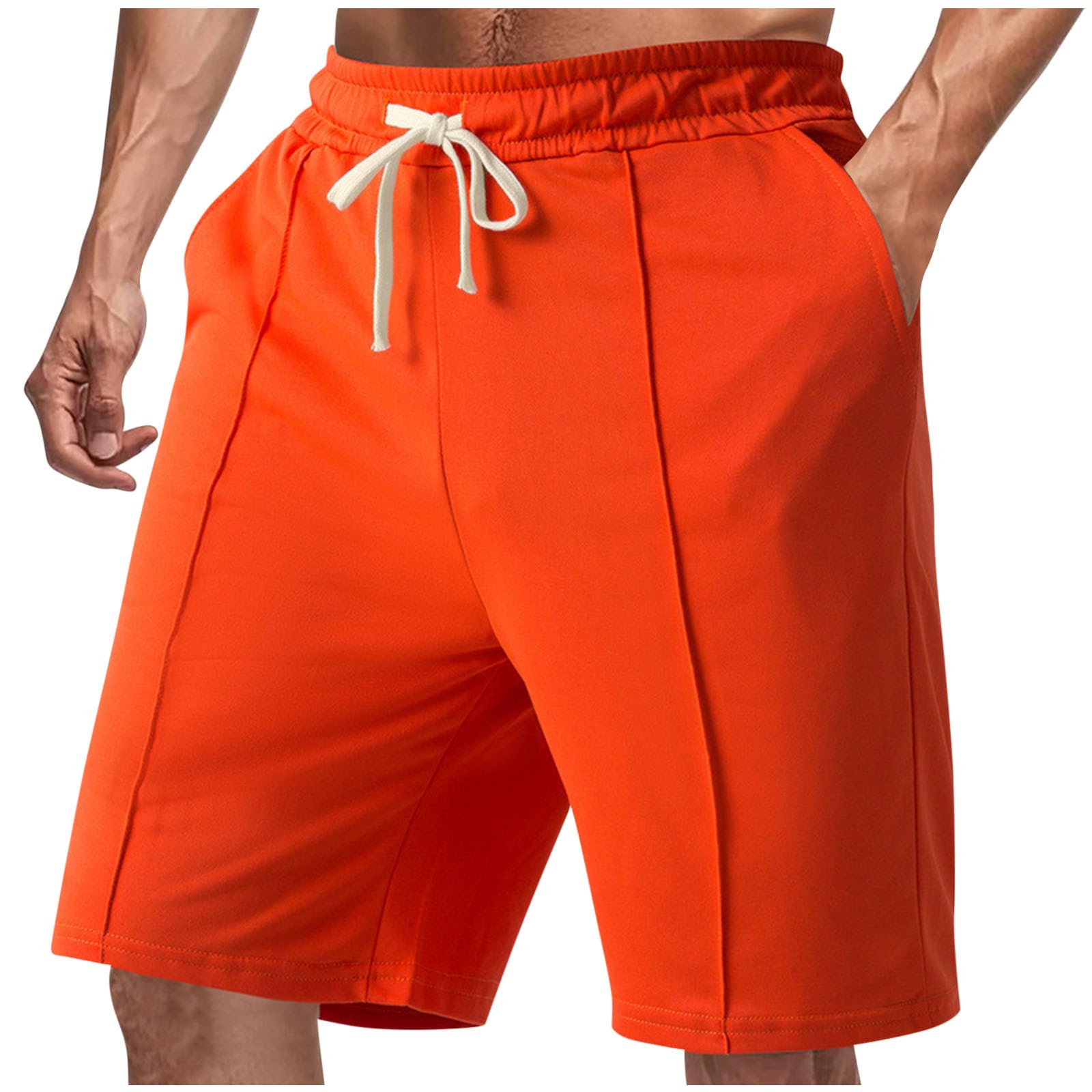 Mens Lounge Sweat Shorts Gym Workout Casual Elastic Waist Drawstring 7 Inseam Athletic Running Shorts with Pockets