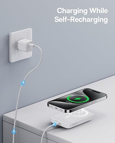 Miniatura 5 de Baseus Batería magnética, cargador portátil inalámbrico de 10000 mAh PD 20 W USB-C Power Delivery para MagSafe, para iPhone 1515 Plus15 Pro15 Pro