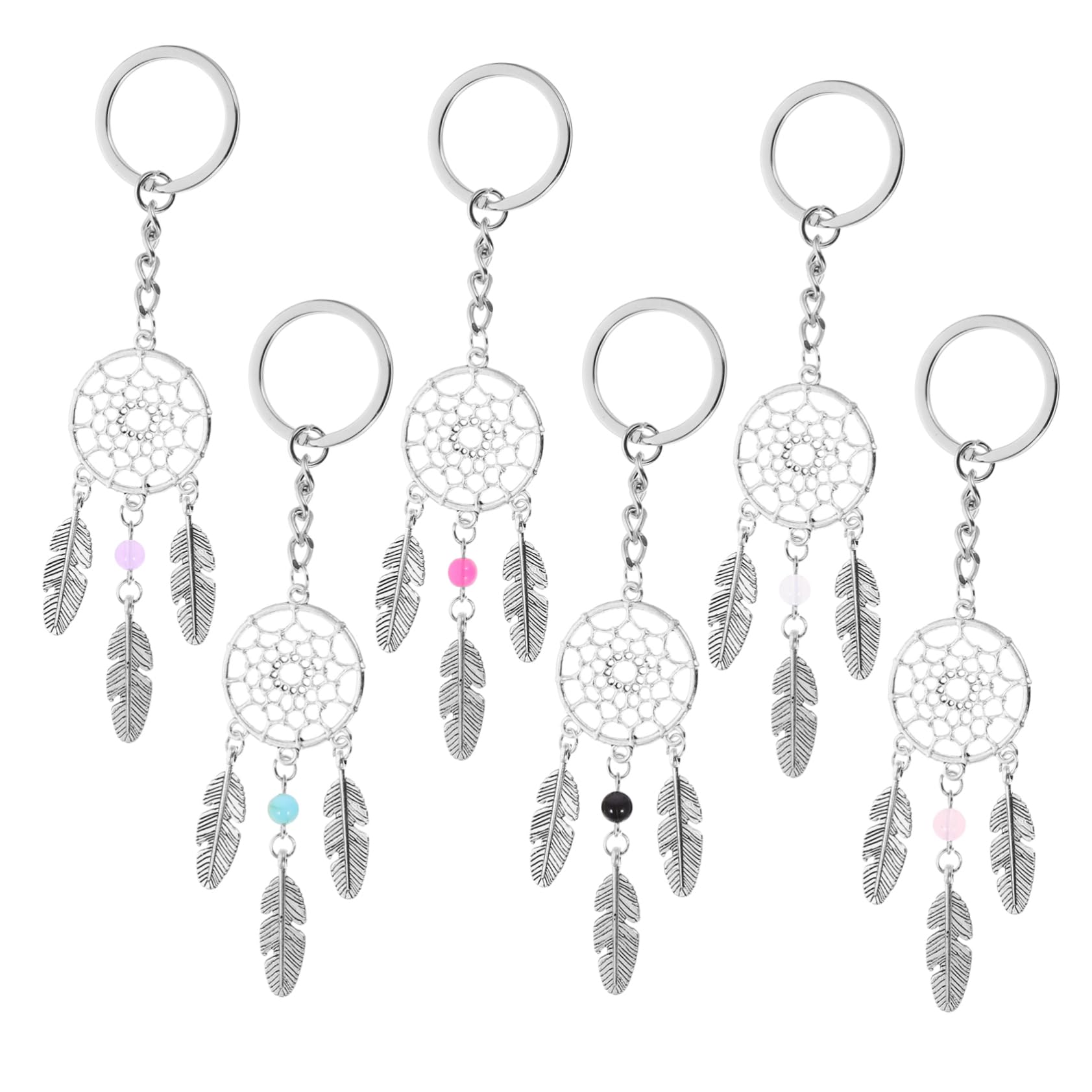 VINTORKY Dreamcatcher Keychain Pendant Pink Keyring Chain Bag Decor Key Organizer