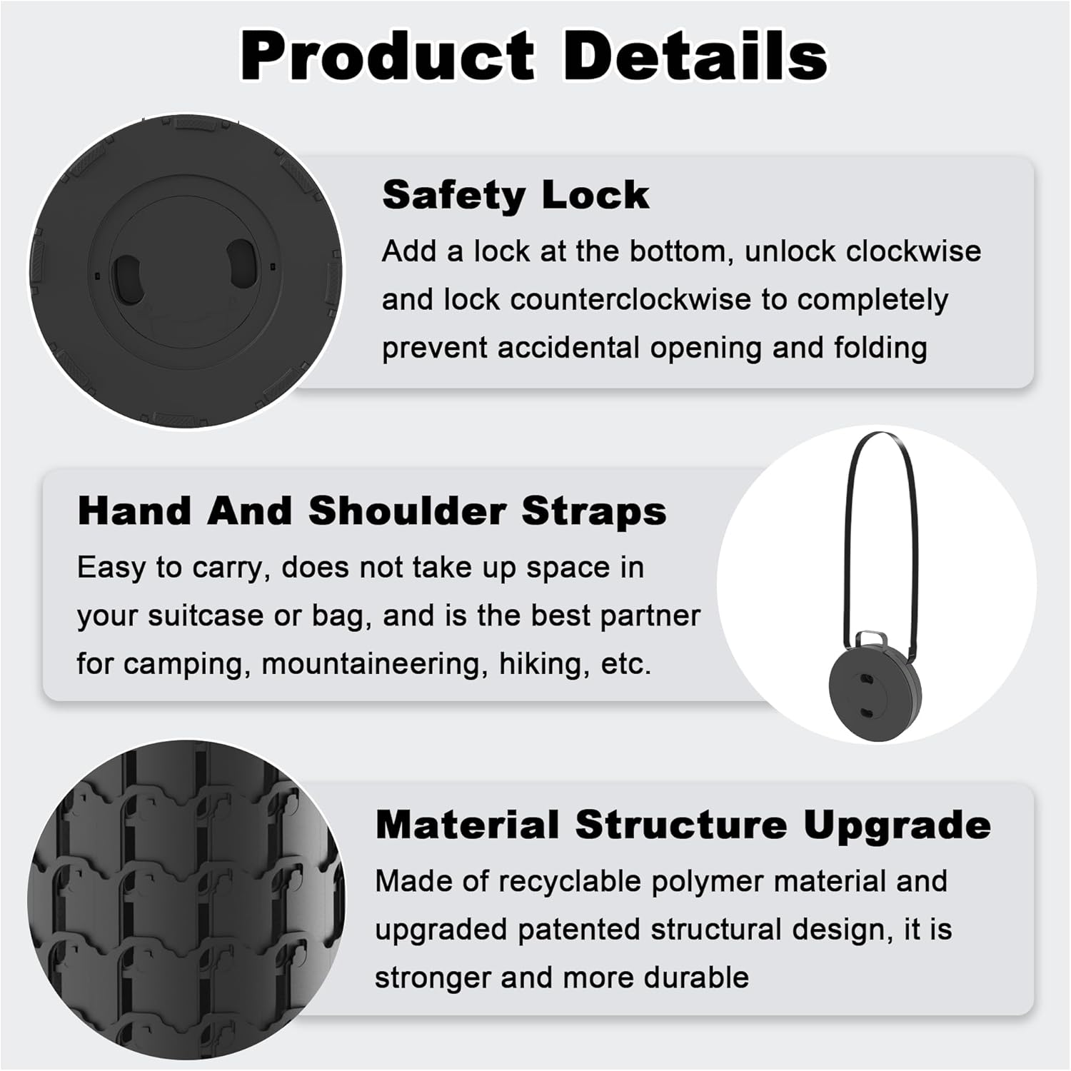 2026 Upgraded 18.1" Portable Folding Stool, Collapsible Stools, 600lbs Max Weight, Lightweight But Sturdy, Telescoping Foldable Camping Stool for Outdoor Fishing Hiking Travel BBQ