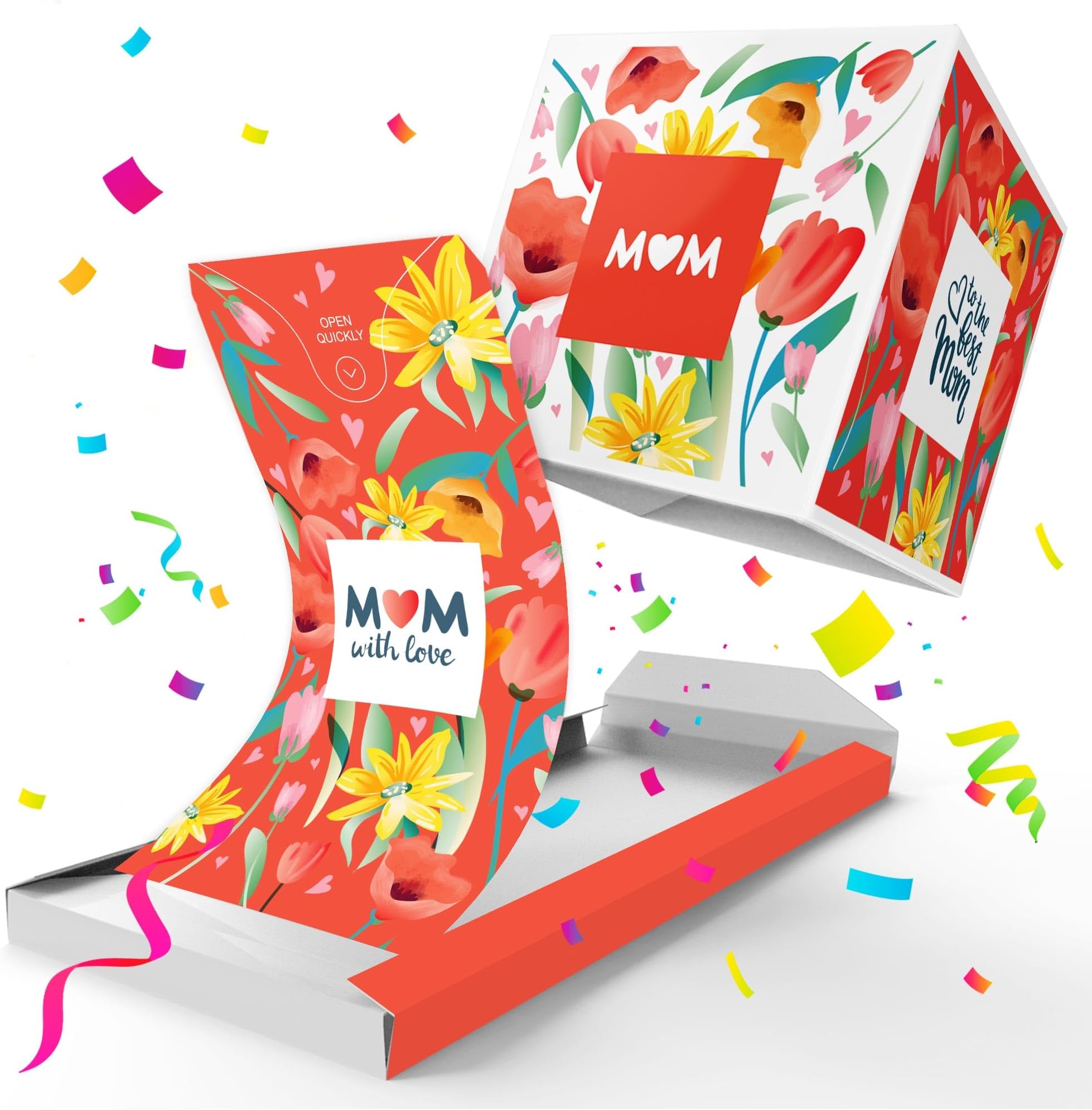Notta&Belle FEEL LOVE EVERY MINUTE «BOOM» Surprise Exploding Mom Card, Confetti Prank Mother’s Day, Funny Gift Idea Pop up