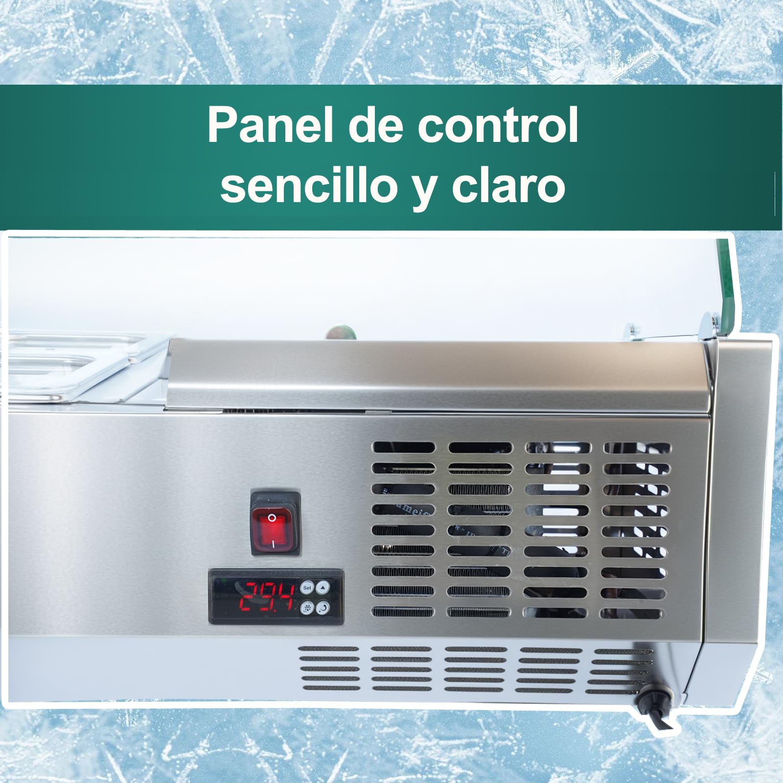 GSE vetrina refrigerata catering 120cm con piano superiore 40L GN 1/6 piano refrigerato Gastro tavolo refrigerato stazione di servizio con vetro Saladette gastro per kebab buffet di insalate