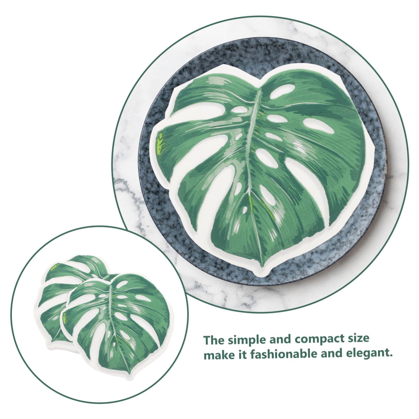 BESTYASH 5 Piezas 2 servilletas de papel para fiestas tropical decoración servilletas de mesa para el hogar para banquetes pulpa de madera virgen Green