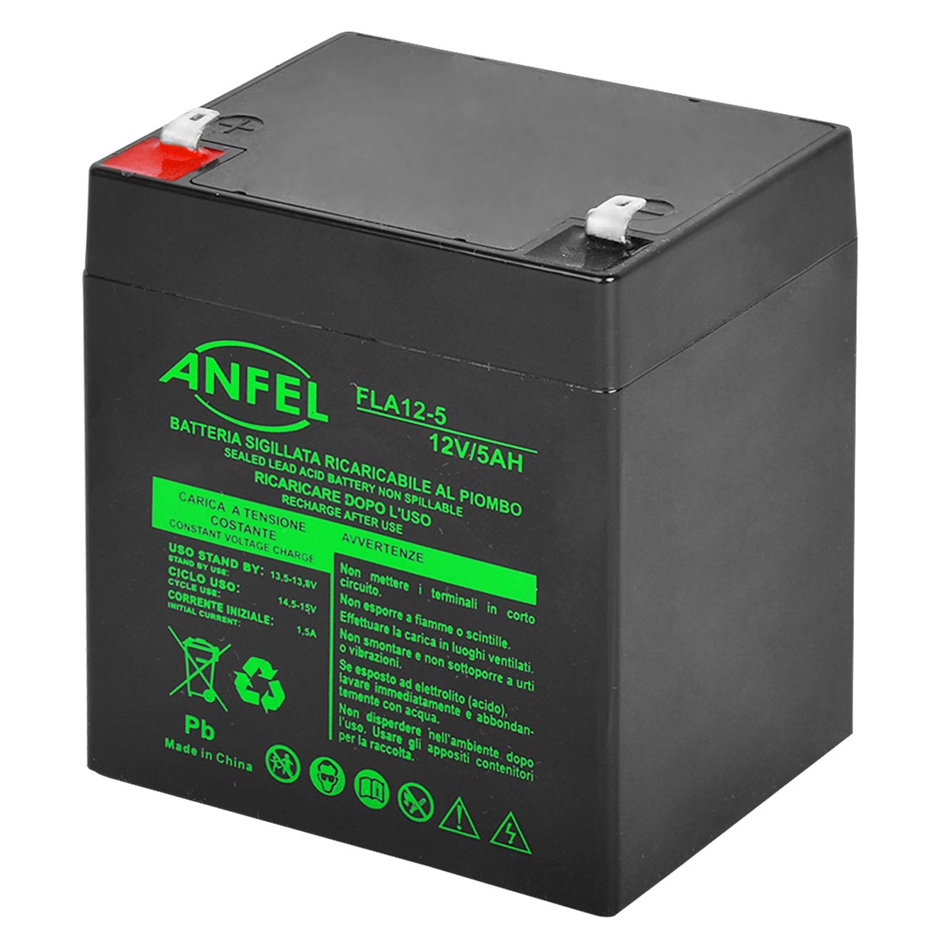 Batteria ricaricabile al piombo 12V 5.2Ah 5Ah per UPS APC 90 x 70 x 101 mm