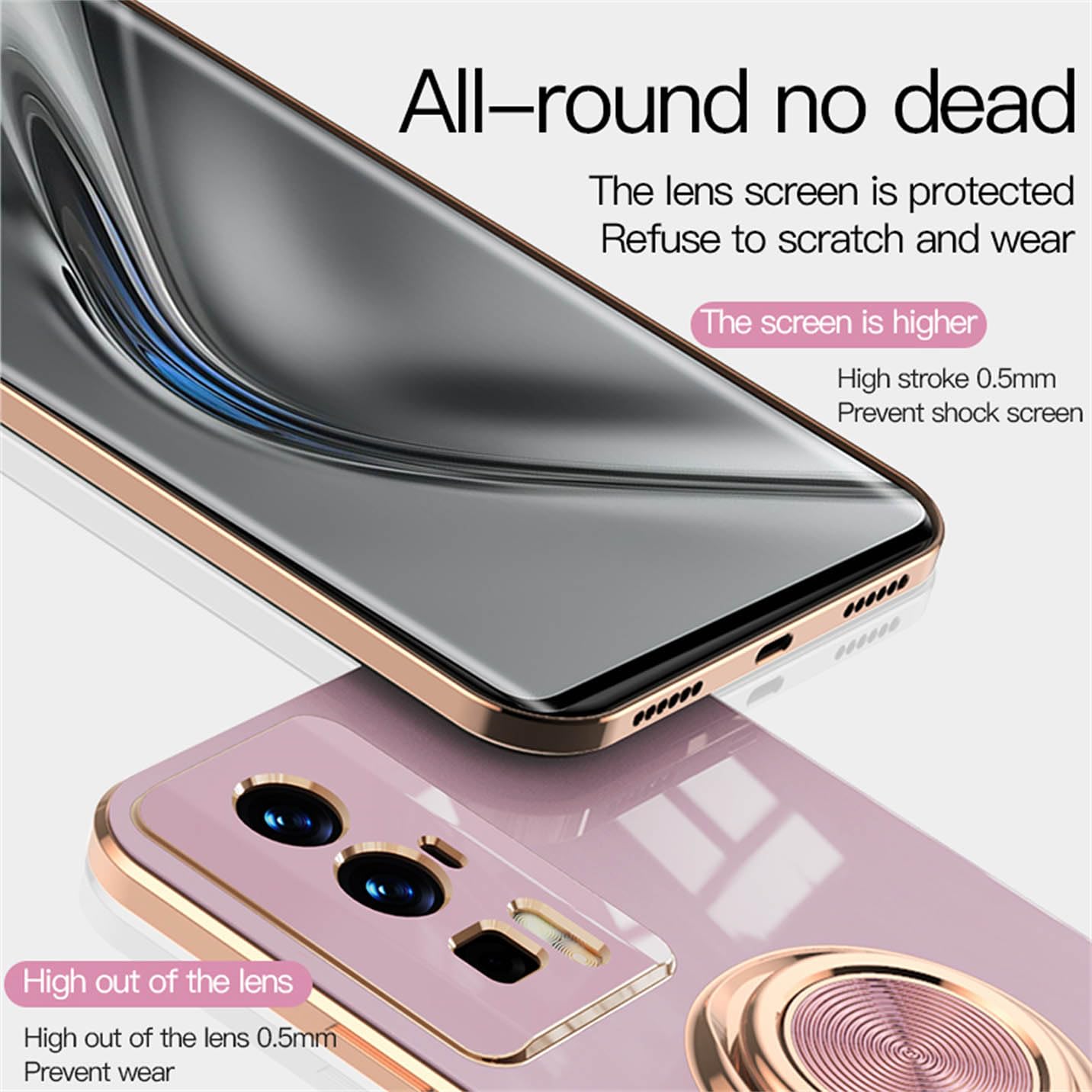 Custodia per Xiaomi Poco F5 Pro/Redmi K60, sottile marmo antiurto custodia morbida TPU paraurti Viola