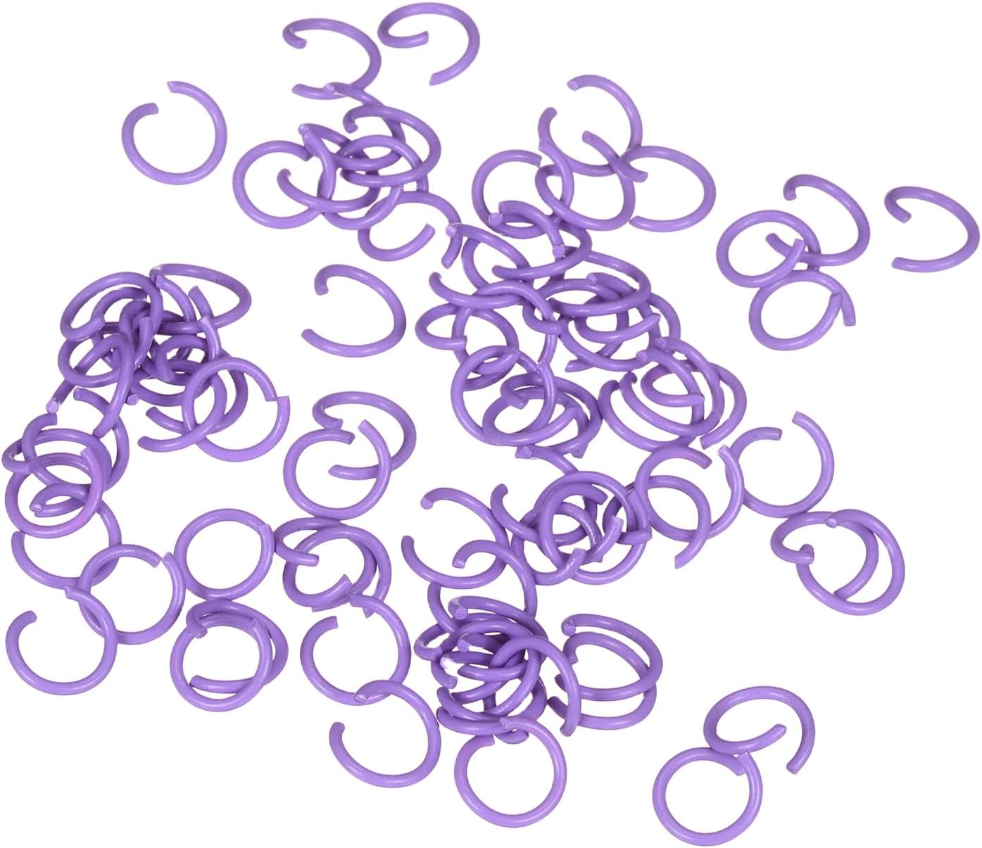uxcell Open Jump Rings,10mm Colorful O-Ring Connectors,Light Purple,100Pcs