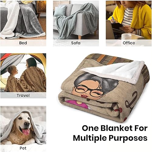 Miniatura 7 de Just A Woman Who Loves - Manta de lectura personalizada para amantes de los libros, regalos de cumpleaños para el día de San Valentín para amantes