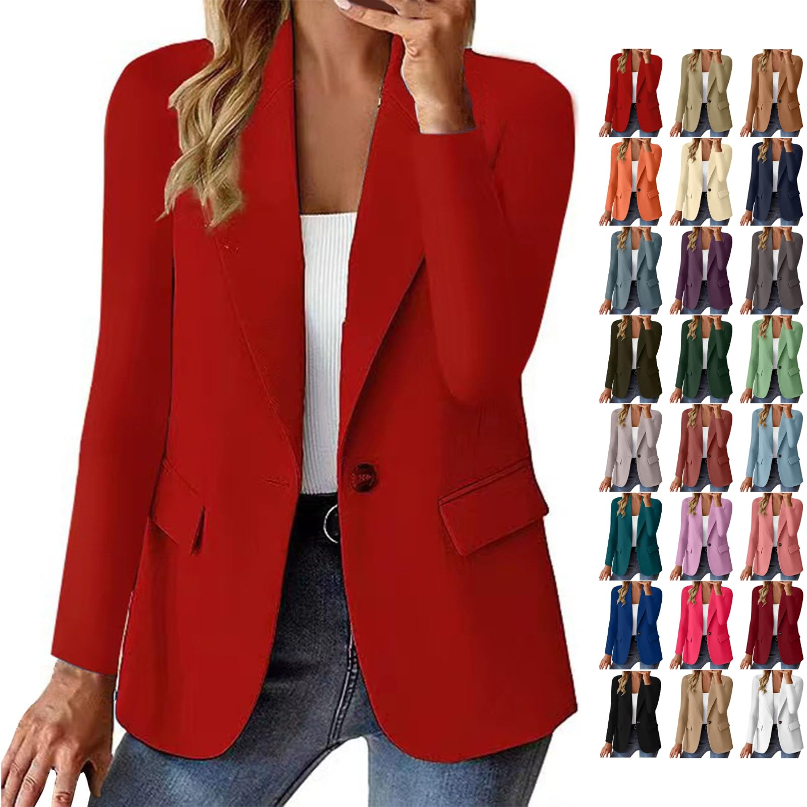 Blazers for Women Business Casual - Long Sleeve Office Work Jackets for Women Trendy 2026 Light Weight Casual