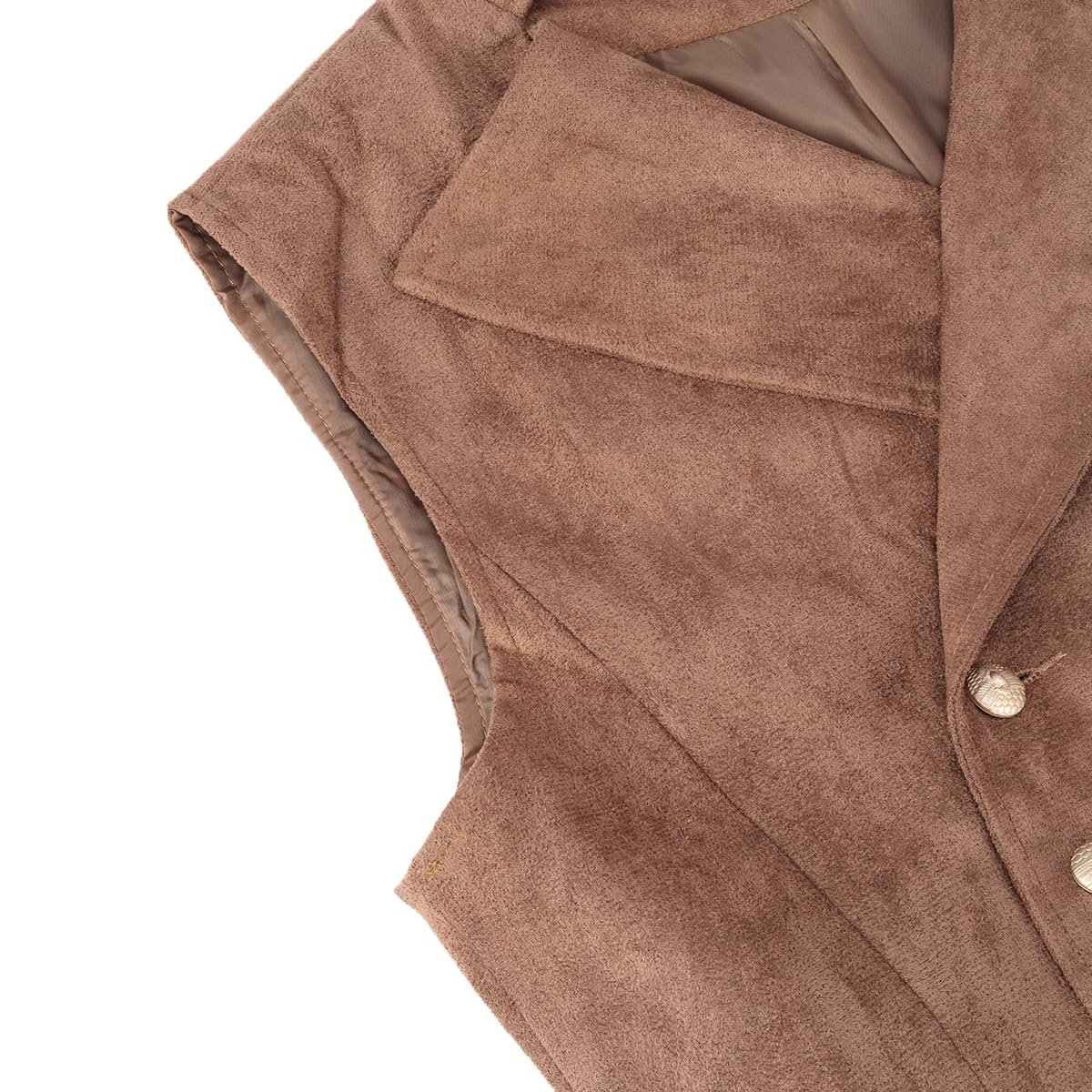 YFFUSHI Gilet in Pelle Scamosciata da Abito per Uomo Doppiopetto Gotico Steampunk Gilet in Velluto da Uomo Cowboy Giacca Senza Maniche