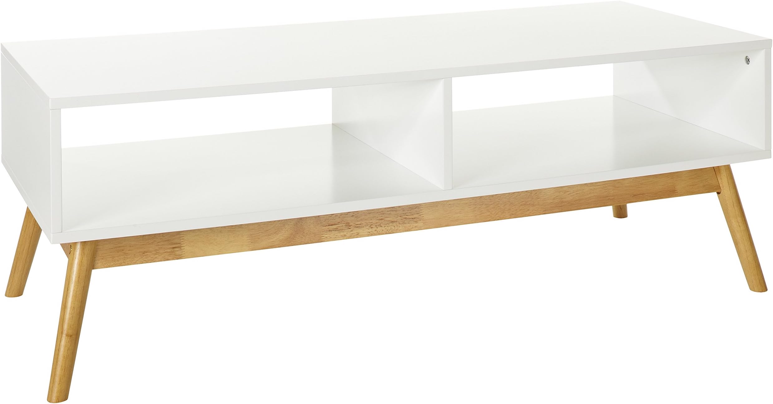 LOMOS TV-/lowboard "Hilda" made of wood in white with two drawers with a modern Scandinavian design