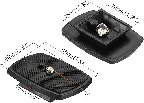 Miniatura 2 de PATIKIL Placa de liberación rápida para trípode, 1.378 in, paquete de 4 piezas de montaje de adaptador de trípode de cámara, placa de montaje de