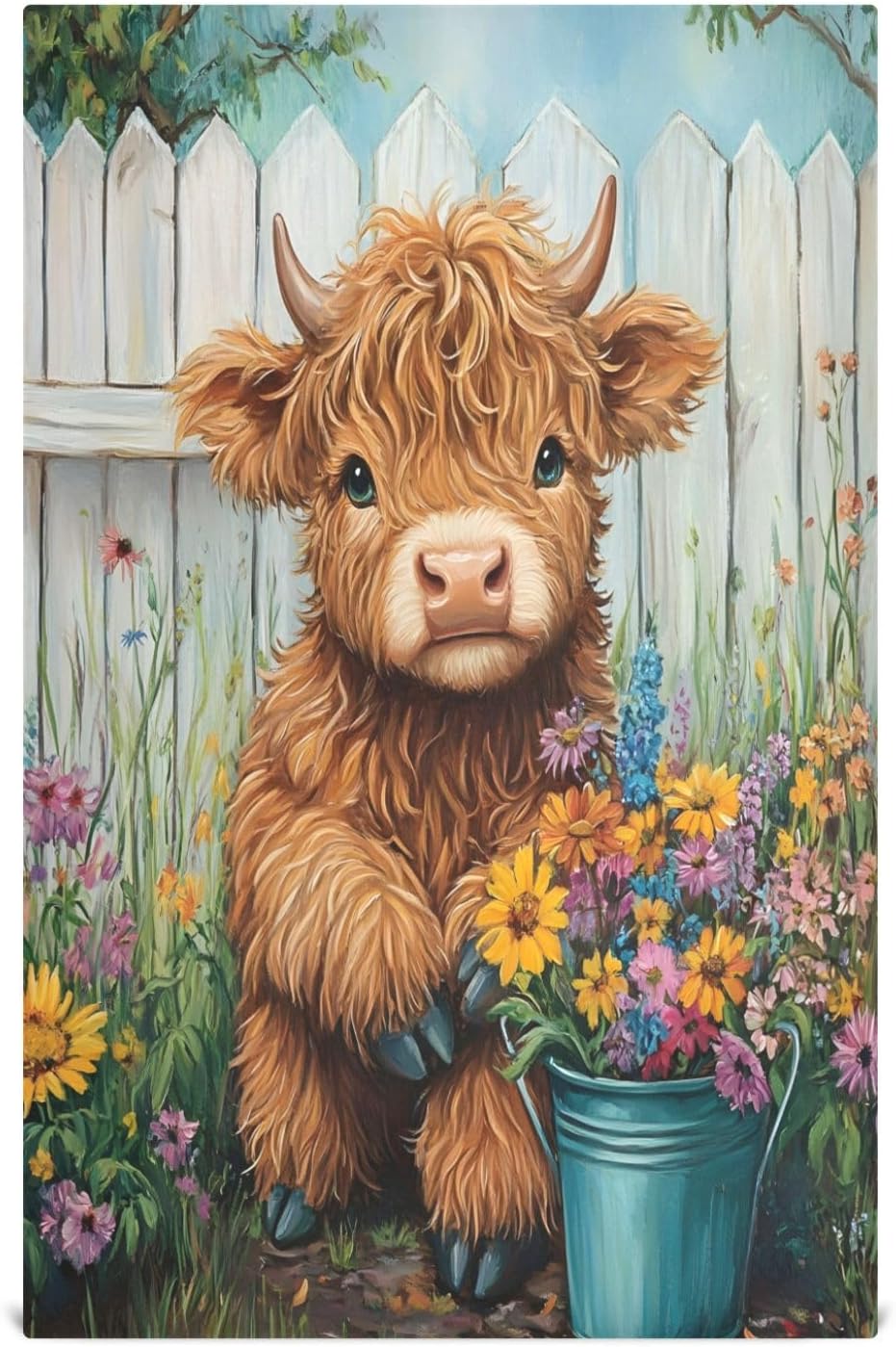 Cute Highland Cow Kitchen Towels Set of 6, Soft Absorbent Quick Drying and Reusable Dish Towels for Kitchen, Bathroom and Home Decor, 18 x 28 in